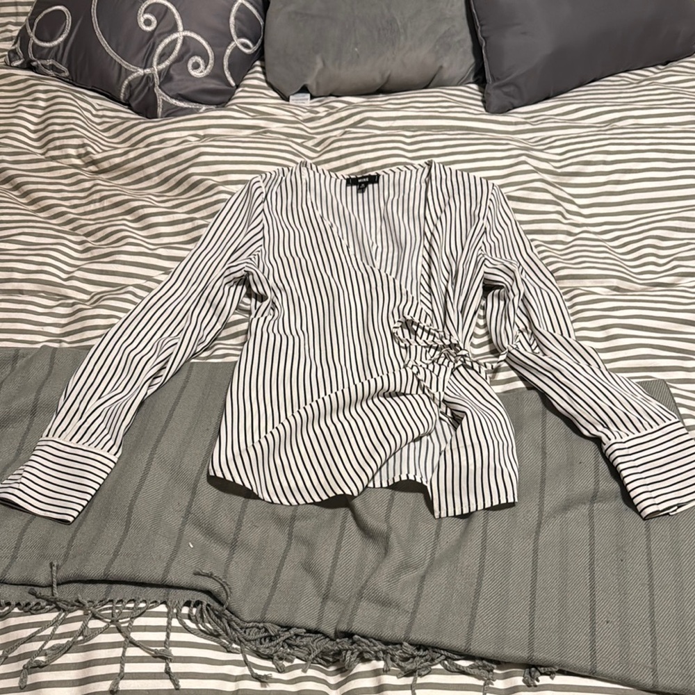 Black and White Striped Blouse
